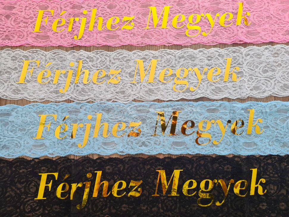 Férjhez megyek csipkés vállszalag