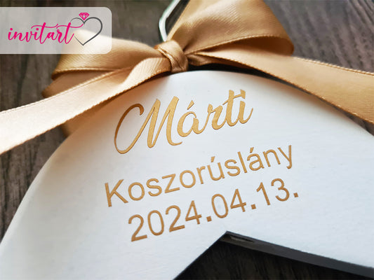 Koszorúslány vagy tanú névre szóló vállfa