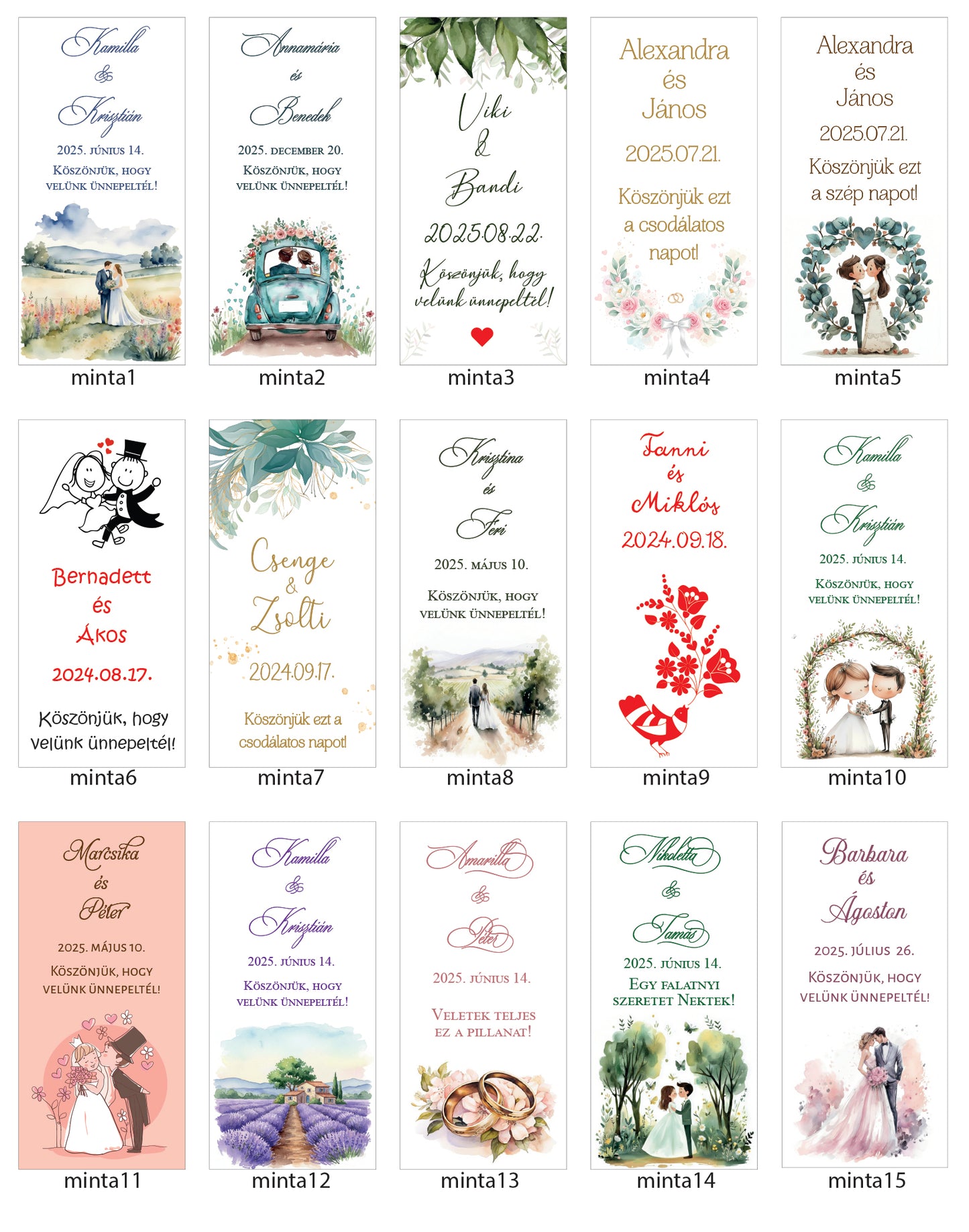 Esküvői csoki, csokoládé köszönetajándék