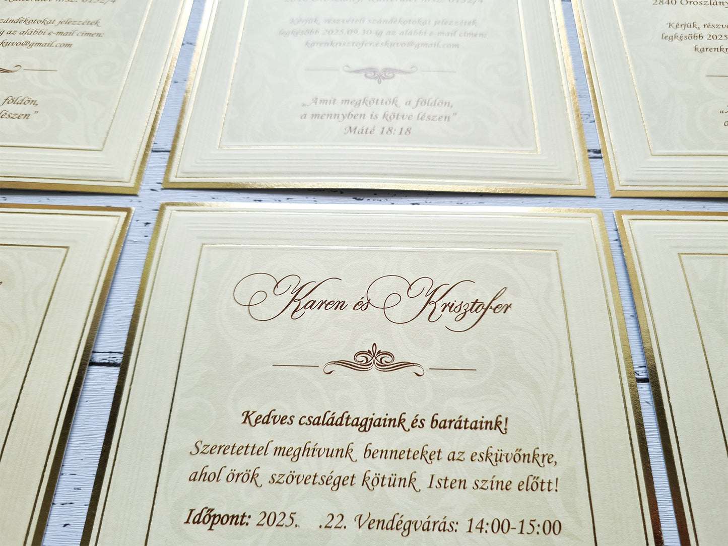 Goldheaven esküvői meghívó