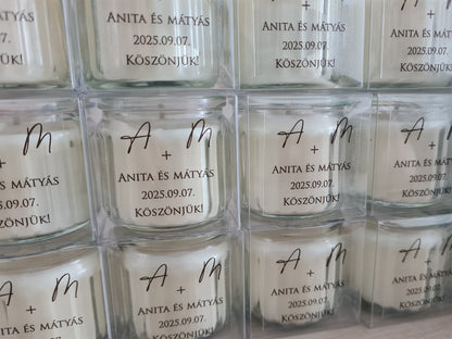 Üveges gyertya köszönetajándék