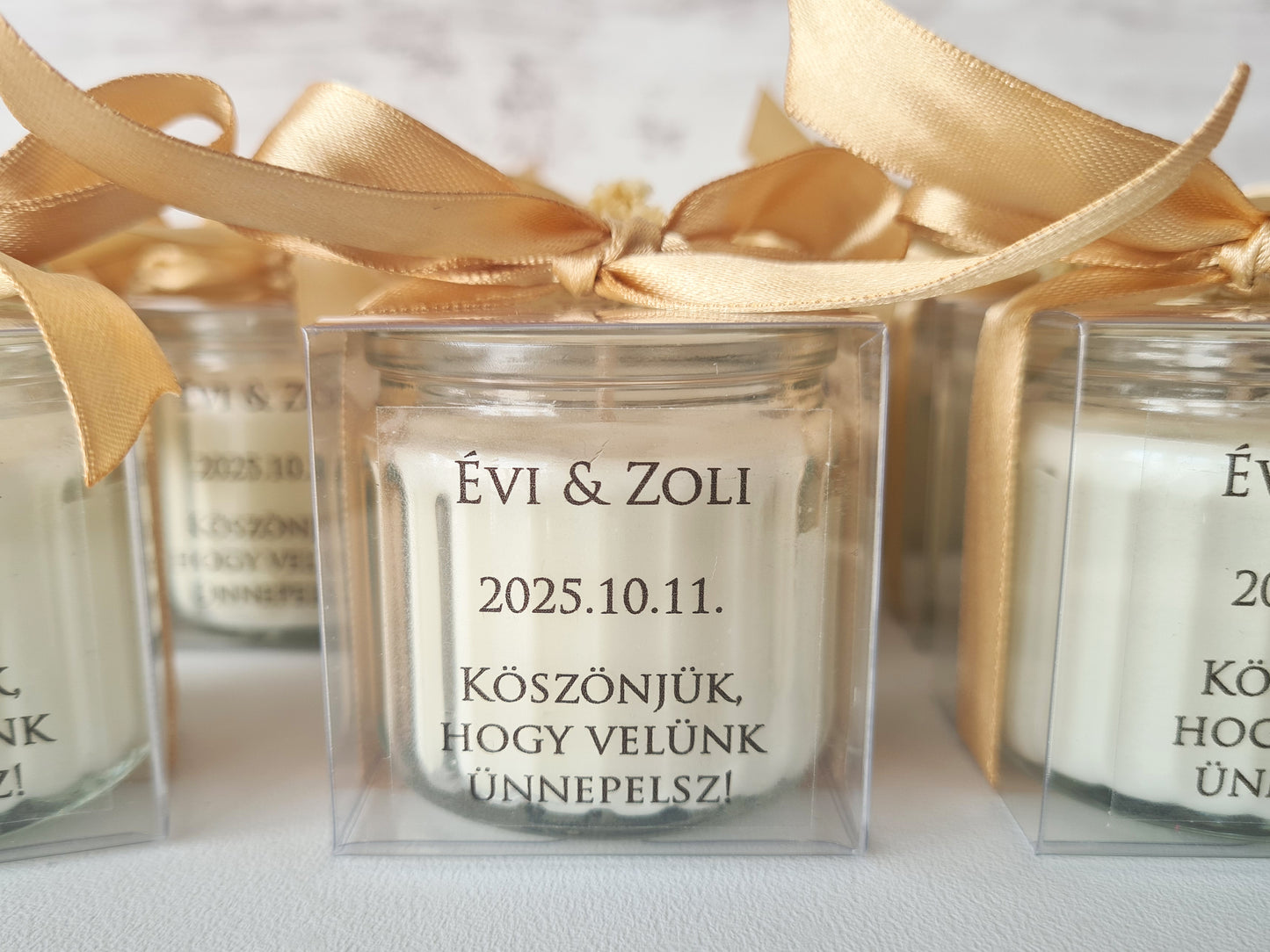Üveges gyertya köszönetajándék