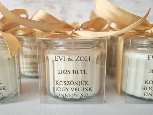 Üveges gyertya köszönetajándék