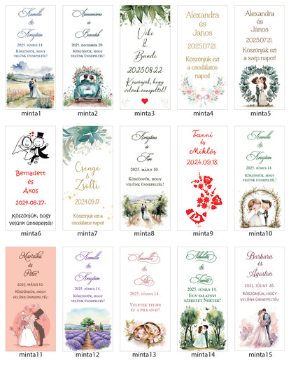 Esküvői csoki, csokoládé köszönetajándék