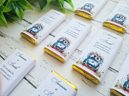 Esküvői csoki, csokoládé köszönetajándék