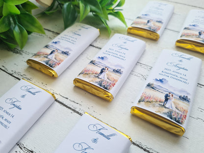 Esküvői csoki, csokoládé köszönetajándék