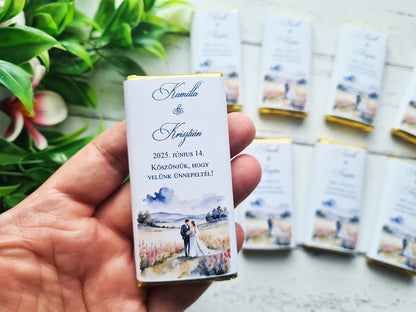 Esküvői csoki, csokoládé köszönetajándék