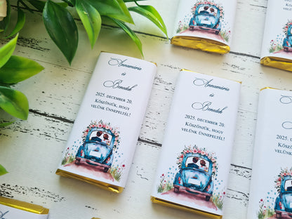 Esküvői csoki, csokoládé köszönetajándék