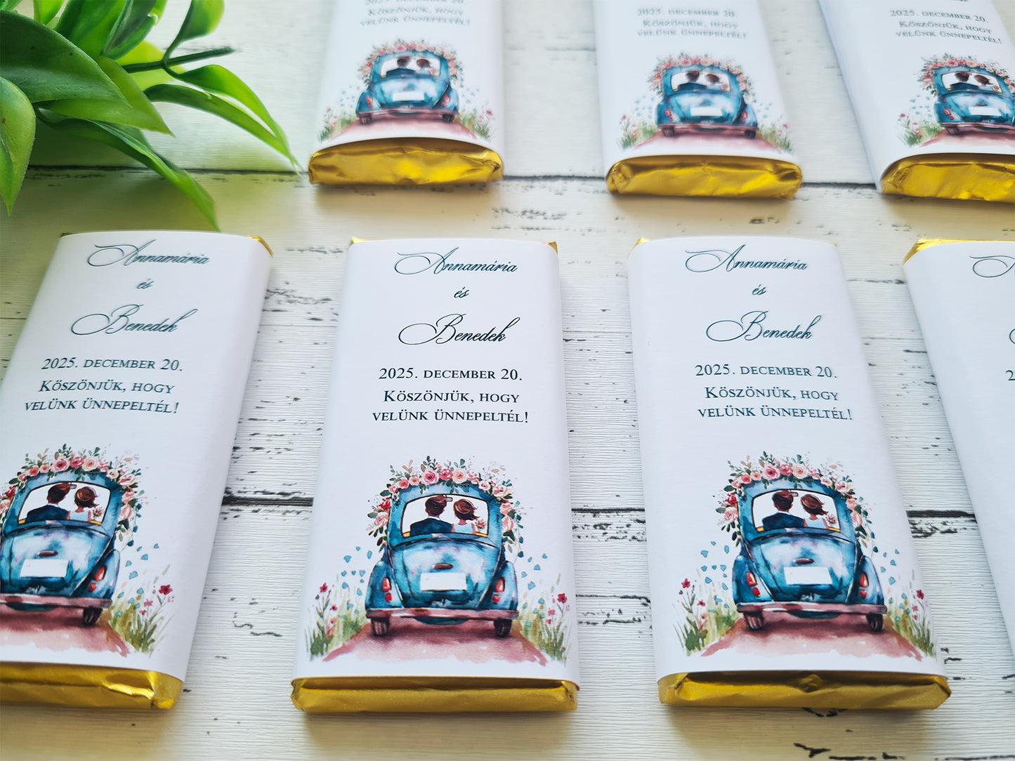 Esküvői csoki, csokoládé köszönetajándék