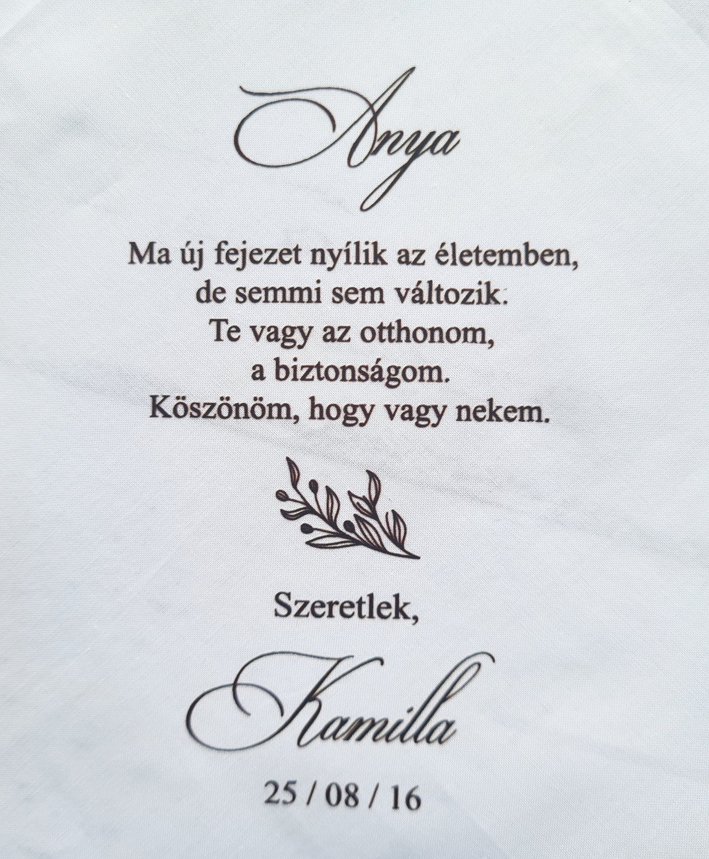 Emlékkendő csipke díszítéssel - szülőköszöntő, tanúfelkérő, egyedi ajándék különleges alkalmakra