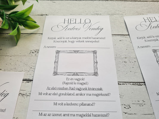 Helló Kedves Vendég - kártya